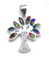 Sterling Silver Colored Tree of Life Pendant